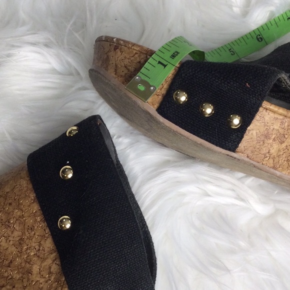 Used Abound Black Criss Cross Fabric Studded Wedges, 9.5M - Picture 15 of 15